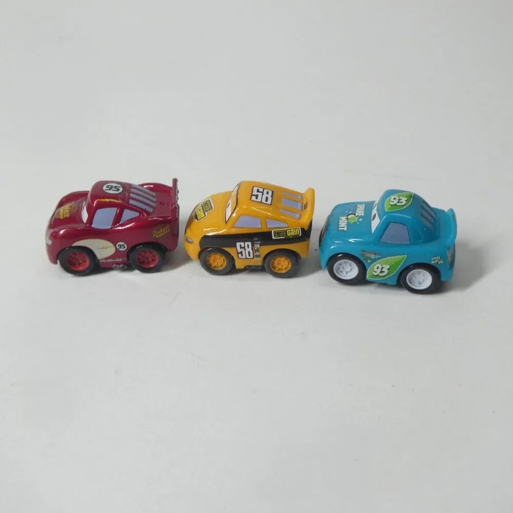 3 Disney Pixar Cars Mini Racers Octane Gain 58 Spare O Mint 93 Lightning Mcqueen